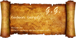 Gedeon Gergő névjegykártya